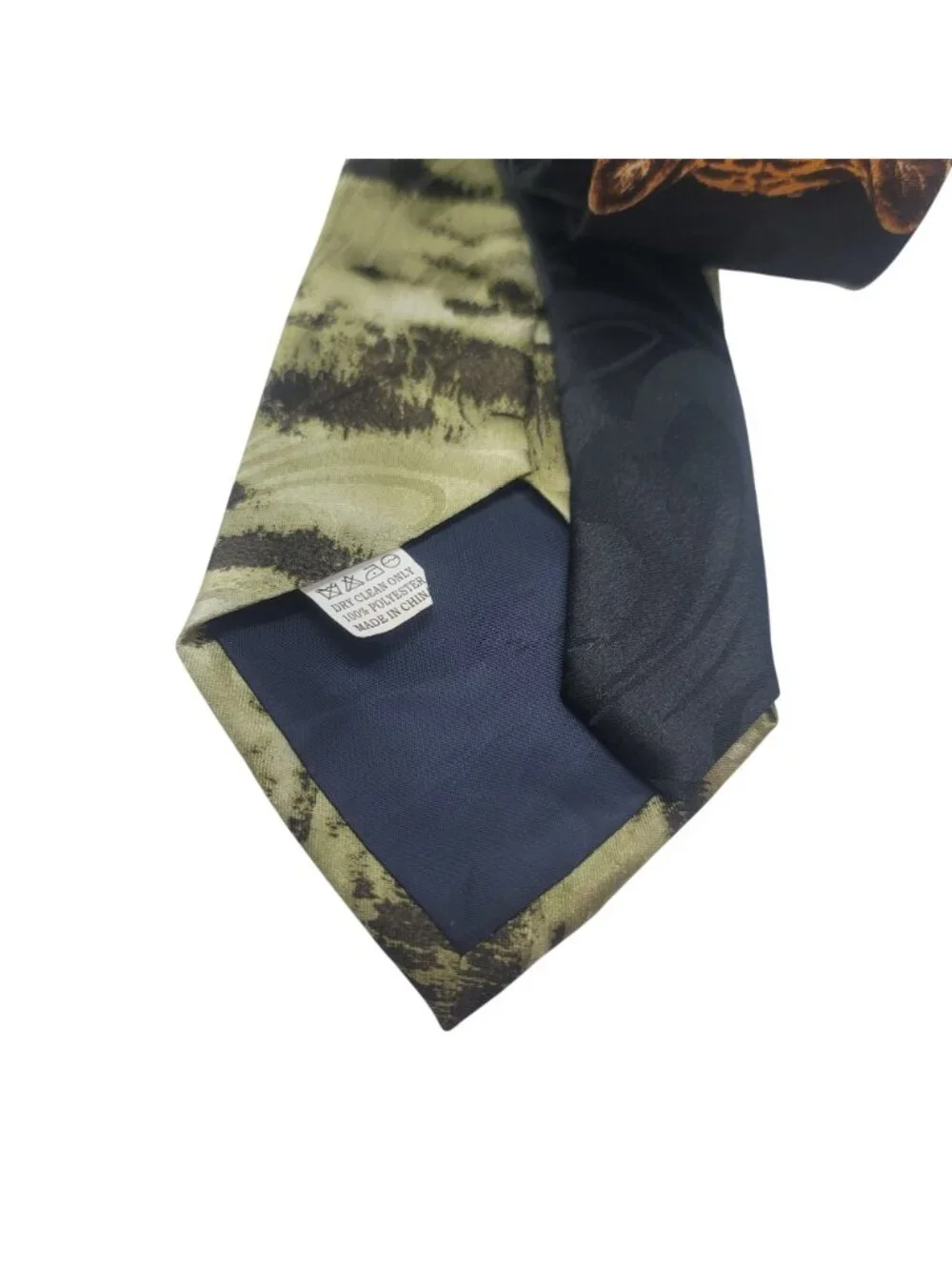 Tiger Print Silk Tie By Steven Harris Handmade Green & Black Pattern